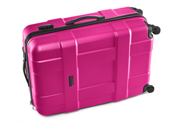 pink modern plastic trolley case for tourism or business