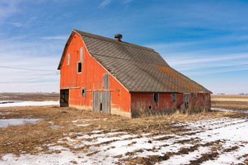 Vintage orange barn © EJRodriquez