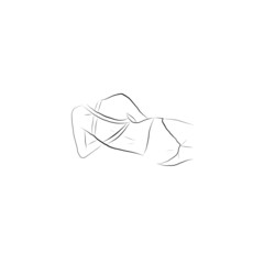abstract face one line drawing. Portrait minimalistic style . One line. Single line drawing