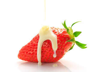 strawberry with condensed milk