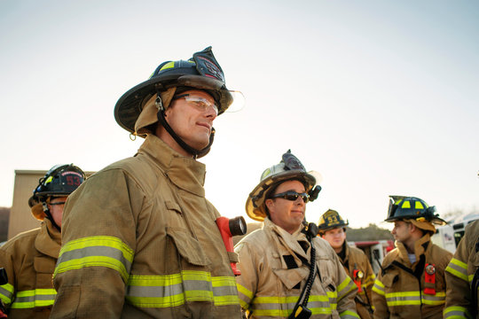 Fire fighter at work 