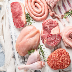Raw meat - beef, pork, lamb, chicken