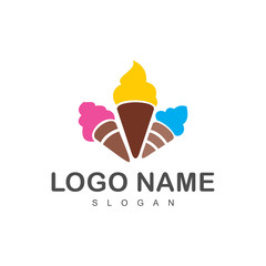 Obraz premium three ice cream logo template