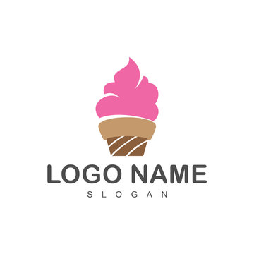 ice cream logo design template