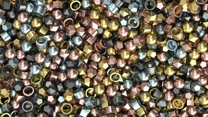 Pile of colorful metal primitives
