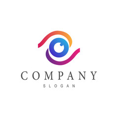 colorful eye logo design template