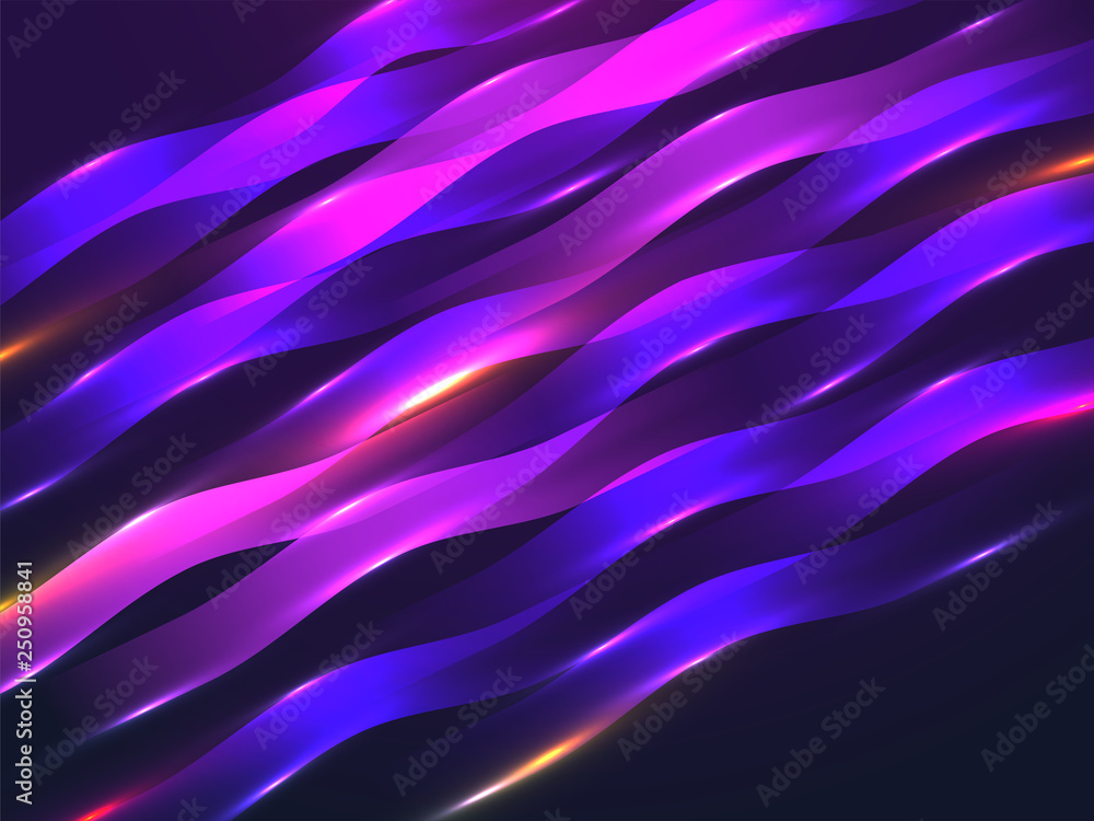 Poster shiny abstract wavy pattern background.