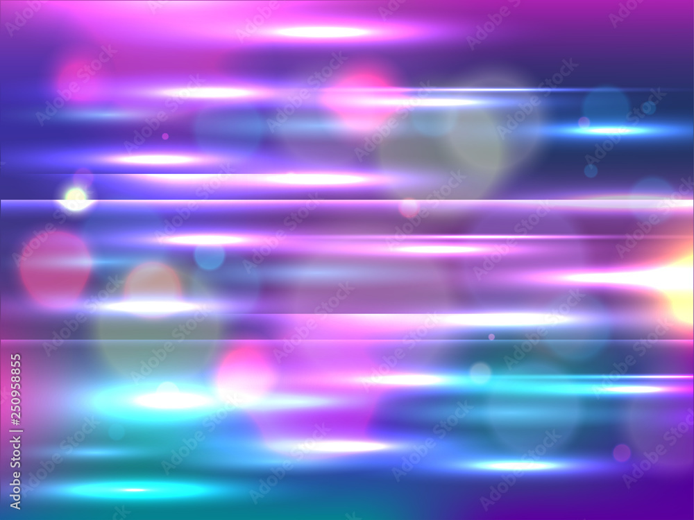 Aufkleber speed motion background with colorful light beams and bokeh effect for futuristic technology concept