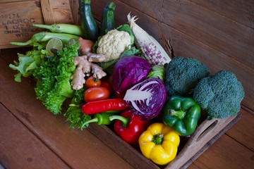 fresh vegetables in a basket