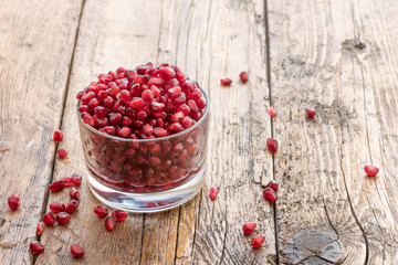 Pomegranate red grains