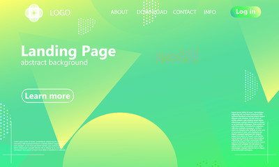 Website landing page. Geometric background.