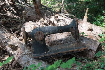 Old rusty sewing machine