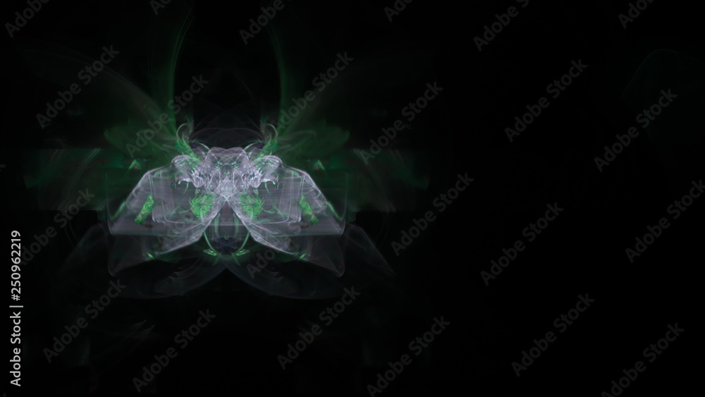 Poster fantasy chaotic colorful fractal pattern. abstract fractal shapes. 3d rendering illustration backgro