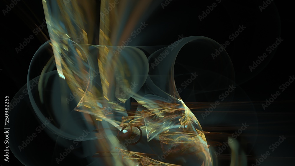 Poster fantasy chaotic colorful fractal pattern. abstract fractal shapes. 3d rendering illustration backgro
