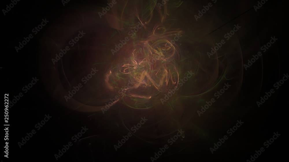 Poster fantasy chaotic colorful fractal pattern. abstract fractal shapes. 3d rendering illustration backgro