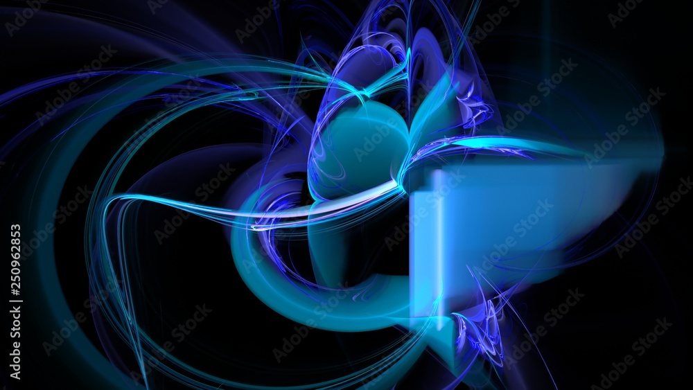 Poster fantasy chaotic colorful fractal pattern. abstract fractal shapes. 3d rendering illustration backgro