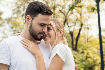 Fototapeta premium A couple romancing at the park