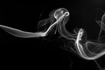 white smoke abstract on black background, fire design