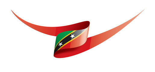 Saint Kitts and Nevis flag, vector illustration on a white background