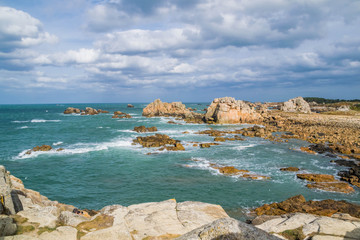 Obraz premium Plougrescant, Côtes-d'Armor, Bretagne, France.