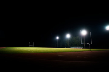 Empty stadium at night