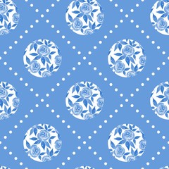 Decorative seamless pattern with watercolor simple flowers
