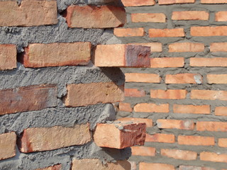 Obraz premium Brick wall under construction 