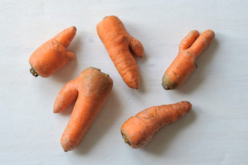 Carrots of different imperfect shapes