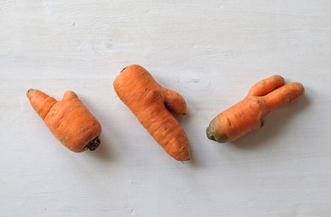 Carrots of different imperfect shapes