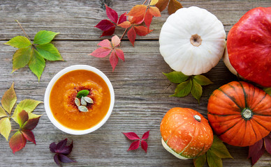 Bowl of pumpkin soup