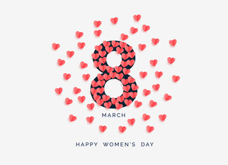 women's day background with hearts