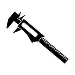 Micrometer Precision black icon, simple and trendy flat style isolated on white background - vector