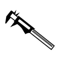 Micrometer Precision black icon, simple and trendy flat style isolated on white background - vector