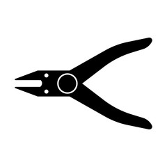 Pliers monochrome icon. simple and trendy flat style isolated on white background.. - vector