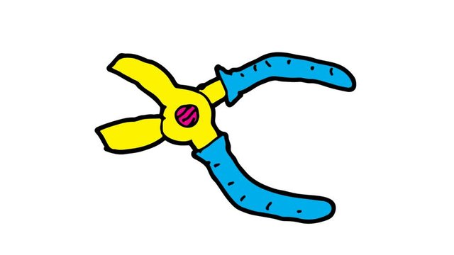 kids drawing green screen with theme of pliers