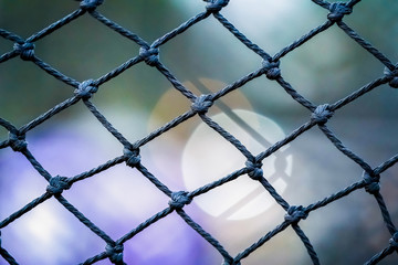 Fototapeta premium football goal net with blur background