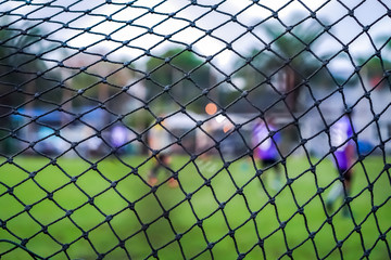 football goal net with blur background