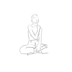 abstract face one line drawing. Portrait minimalistic style . One line. Single line drawing