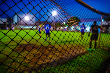 football goal net with blur background
