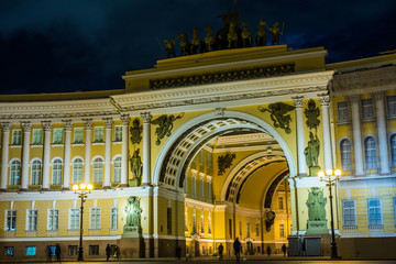 unique architecture Street St. Petersburg night
