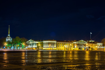 Fototapeta na wymiar unique architecture Street St. Petersburg night