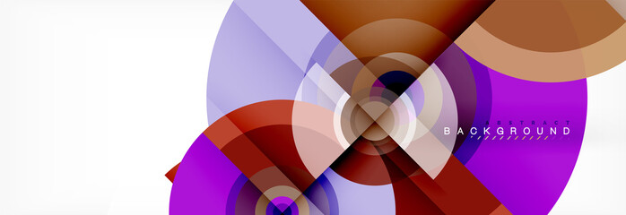 Obraz premium Minimal geometric circles and triangles abstract background, techno modern design, poster template