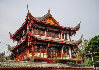 Naklejka premium Ancient temple in Chengdu, China