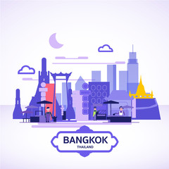 Bangkok landscape in graphic - vector  illustration