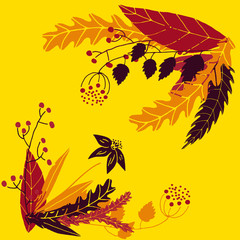 Fototapeta premium Floral motifs for design. Vector set of flowers and leaves