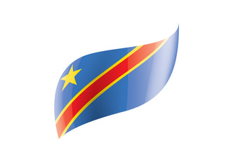 Democratic Republic of the Congo flag, vector illustration on a white background