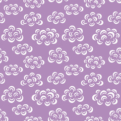 Hand Drawn Pattern. Cute Clouds Background. Endless Vector.