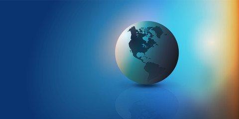 Fototapeta na wymiar Earth Globe Design - Eco, Globalisation, Global Business, Technology Concept, Event Poster, Vector Template 