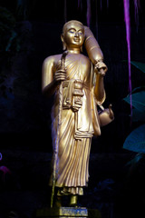 Fototapeta na wymiar The sculpture of Phra Sivali Thera at the Golden Mount Pagoda of Wat Saket