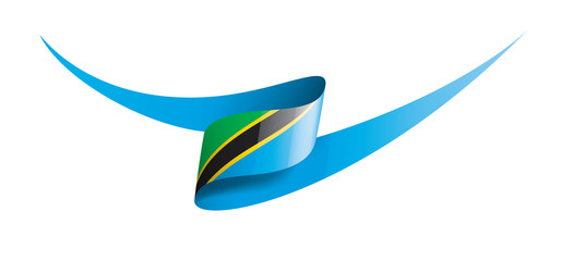 Fototapeta na wymiar Tanzania flag, vector illustration on a white background